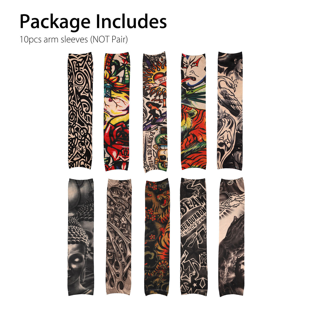 Cooling Arm Sleeves,UV Protective Long Sun Sleeves for Men & Women and for Cycling, Running, Basketball, Football, Golf, Volleyball, Driving, 10 Pcs