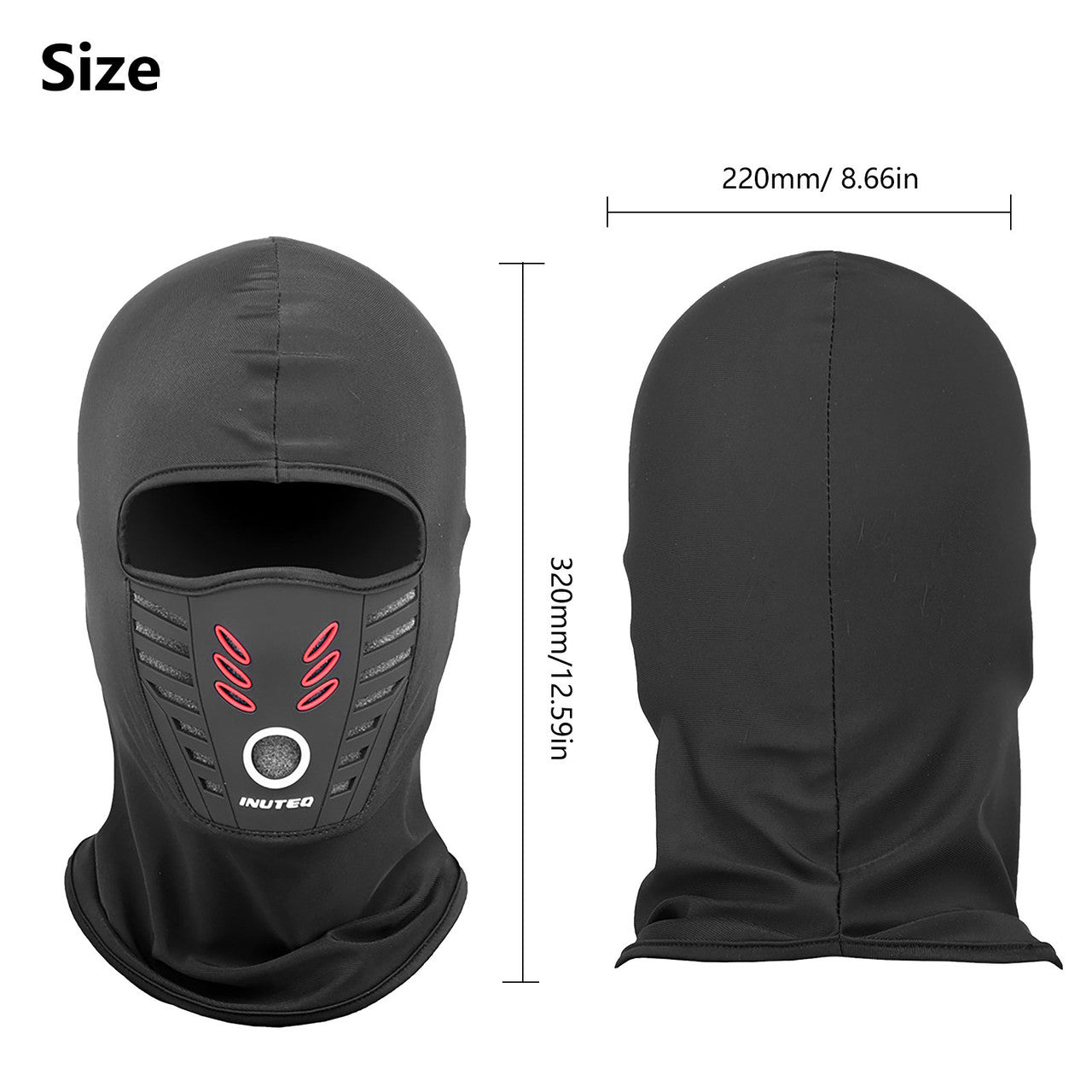 Water Resistant and Windproof Thermal Retention Face Mask, Cold Weather Face Mask, Cycling Motorcycle Neck Warmer Hood Winter Gear for Men Women, Black