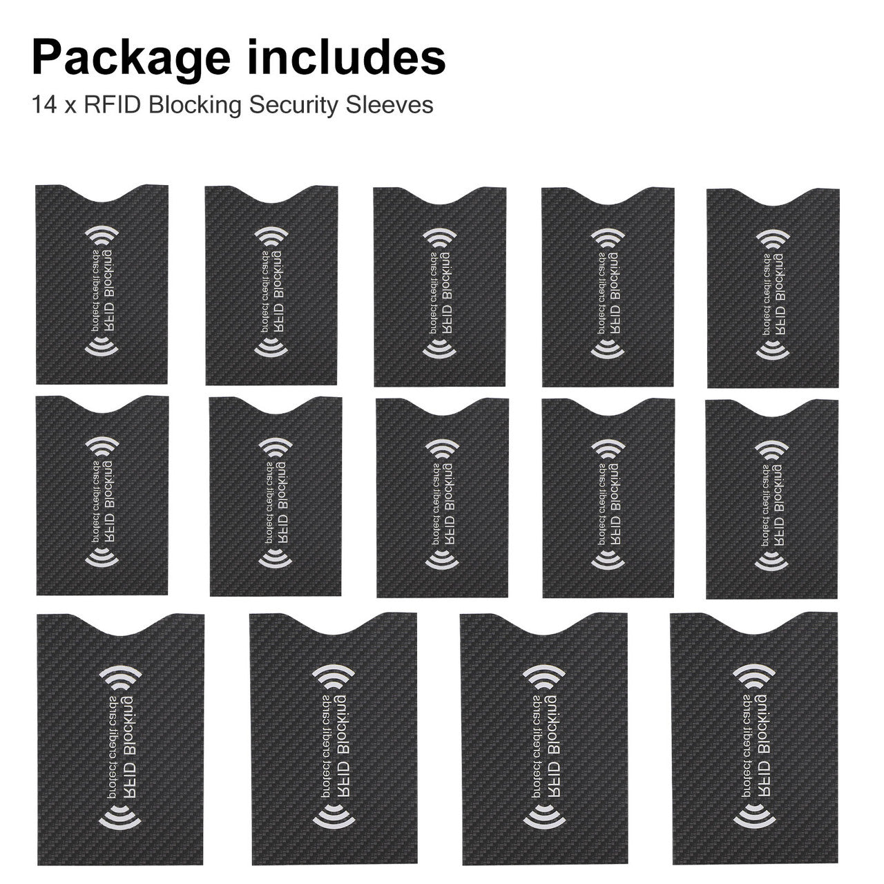 Waterproof Credit Card Protector Holder Sleeves, Identity Theft Protection for Mens Women Wallets, Protective Shield Anti Theft Credit Card Holder against Scanning, 14Pcs