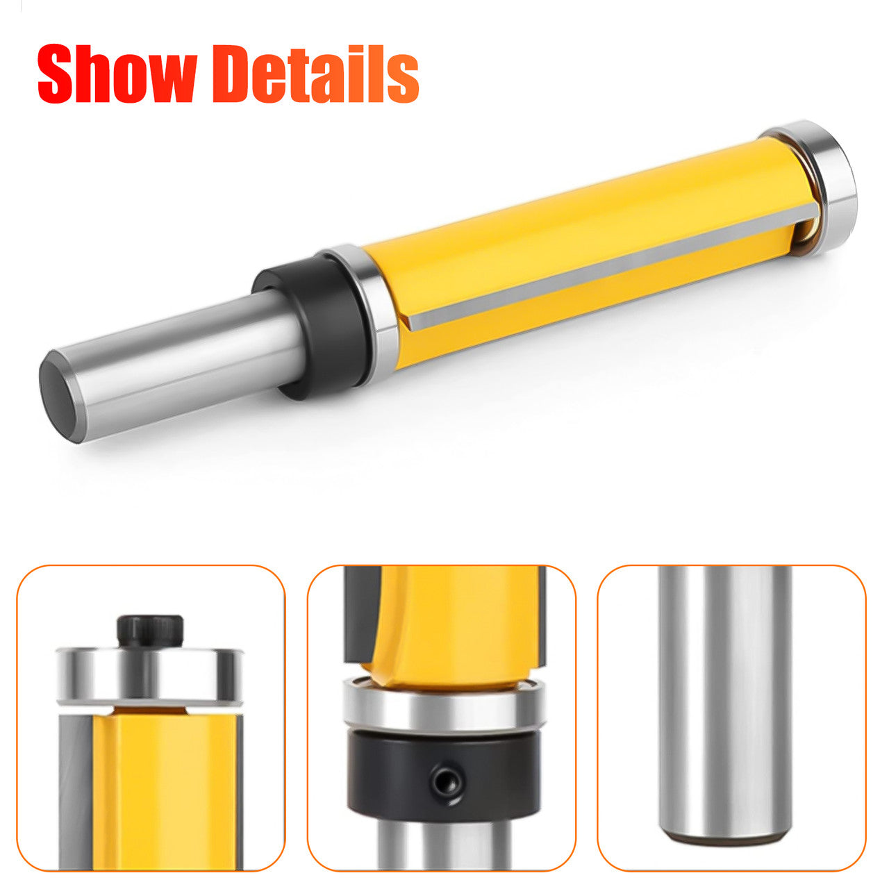 Bearing Router Bit with Grade C3 Mircro Grain Carbide Blades, Perfect fo Woodworking Edging and More
