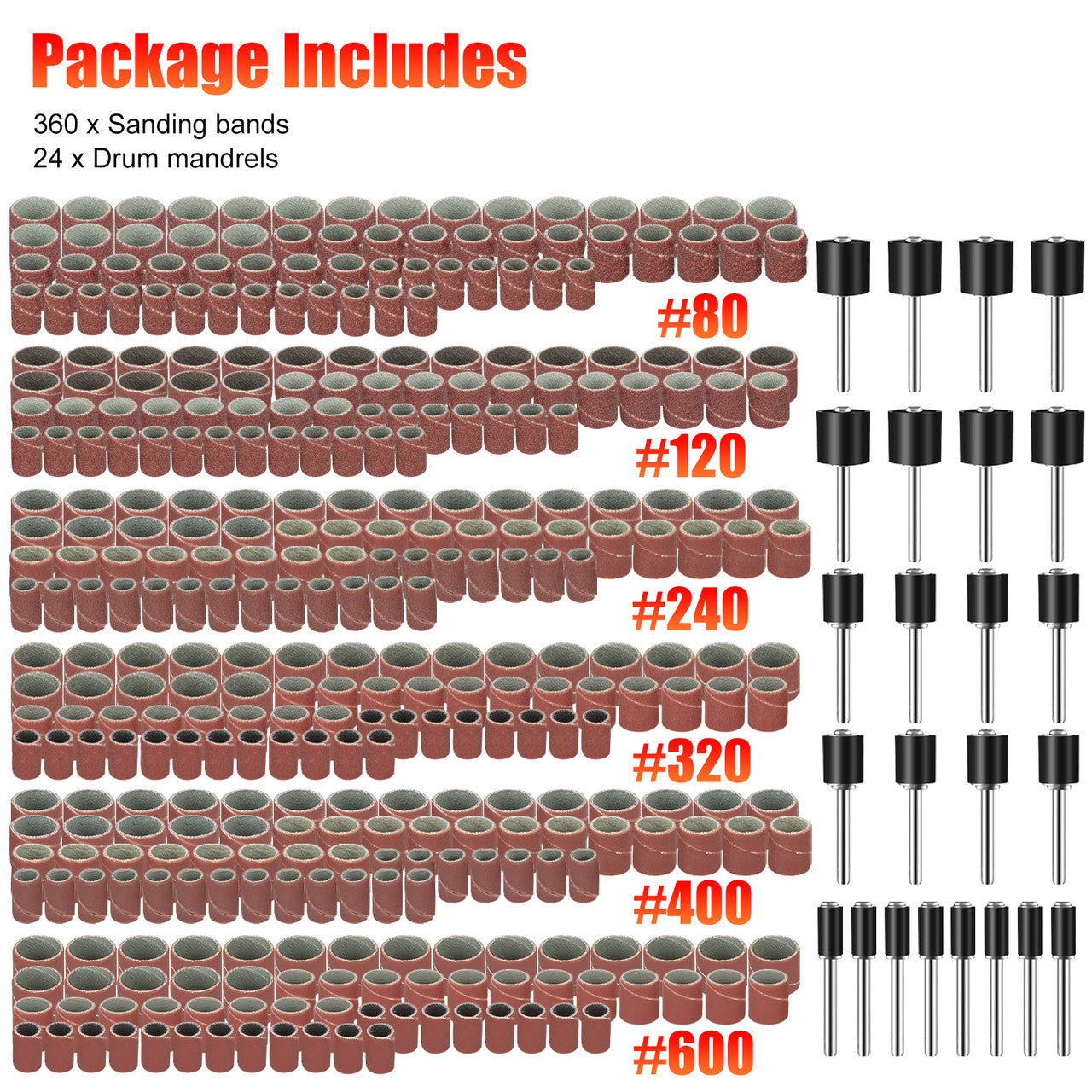 384 Pcs Sanding Drum Kit