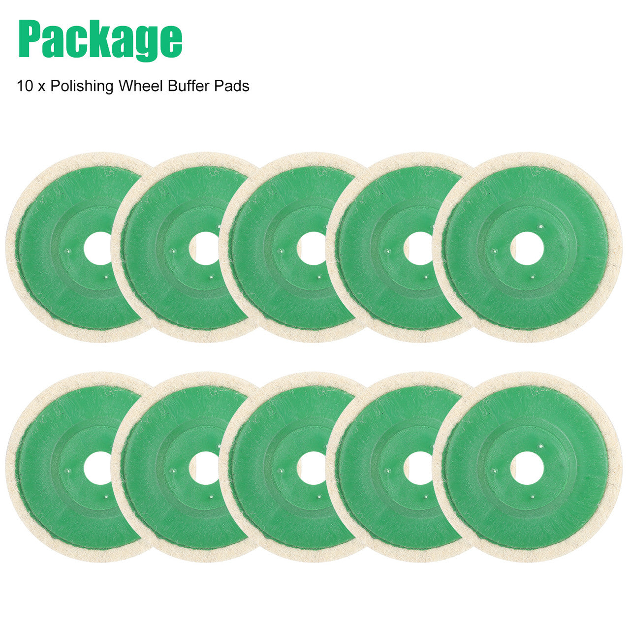 10 Packs 4'' 100mm Wool Polishing Wheel Buffer Pads Felt Polishing Wheel Disc-For Cleaning, Polishing, Buffing, Sanding, Surface Preparation