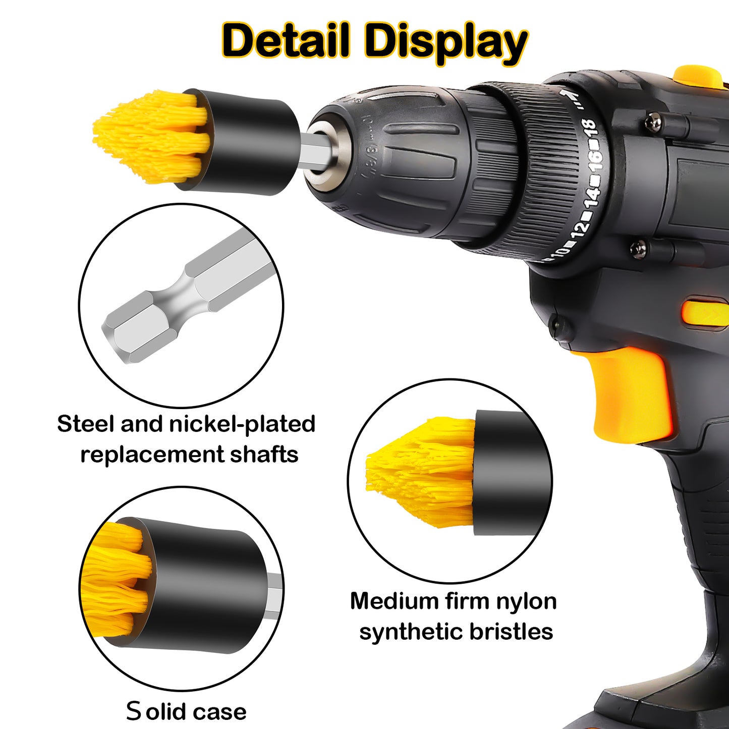 4pcs Drill Brush Attachment Set