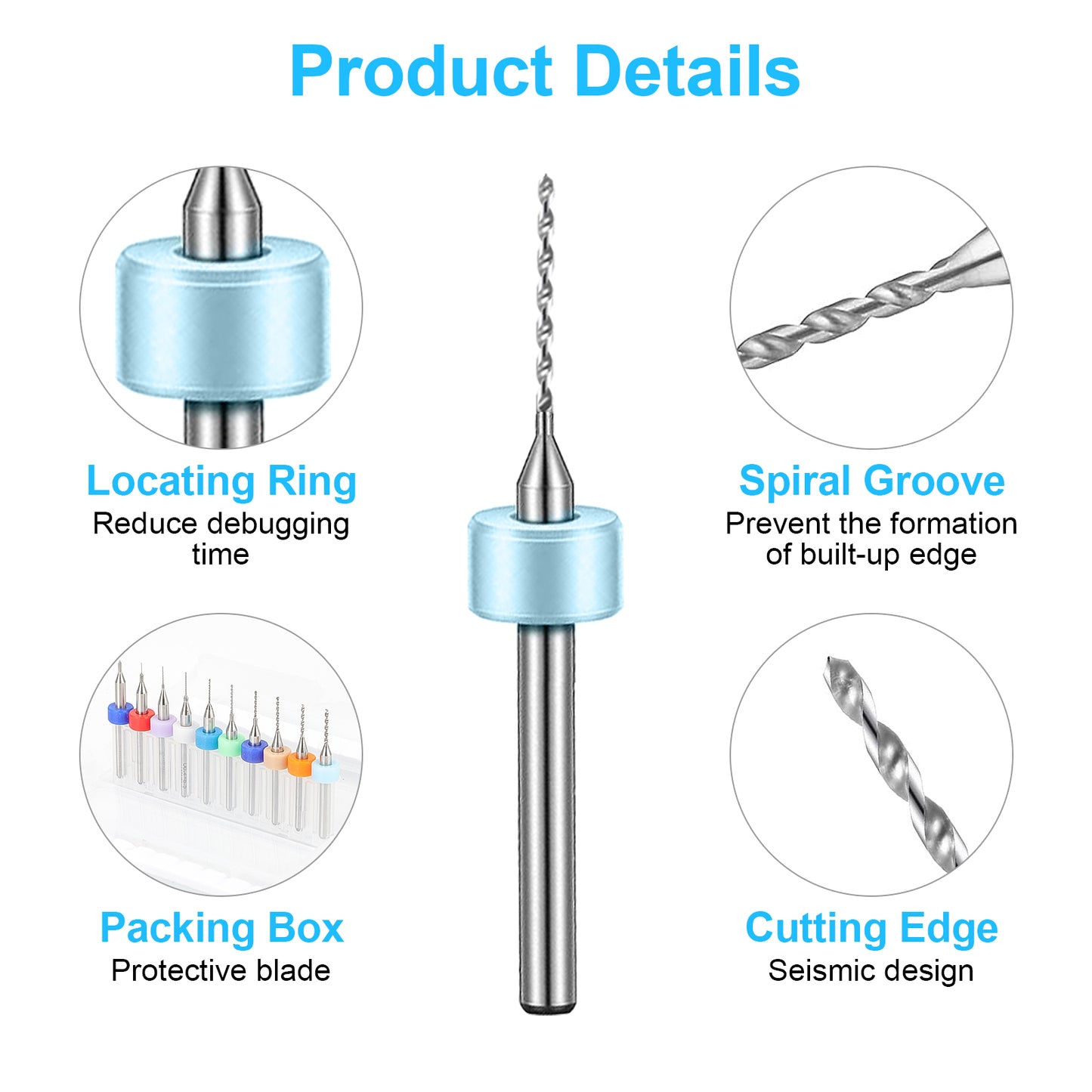 50 PCS 0.1mm to1mm Carbide Micro PCB Drill Bits Set - mini drill Bit tungsten steel carbide for print circuit board cnc drill Bits Machine