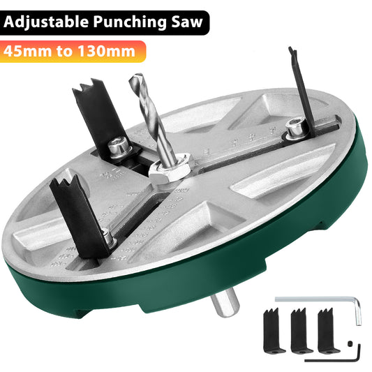 Versatile Adjustable Punching Saw Set - Ideal for Woodworking and More! Make Clean and Precise Holes with Ease - Includes 3 Blades