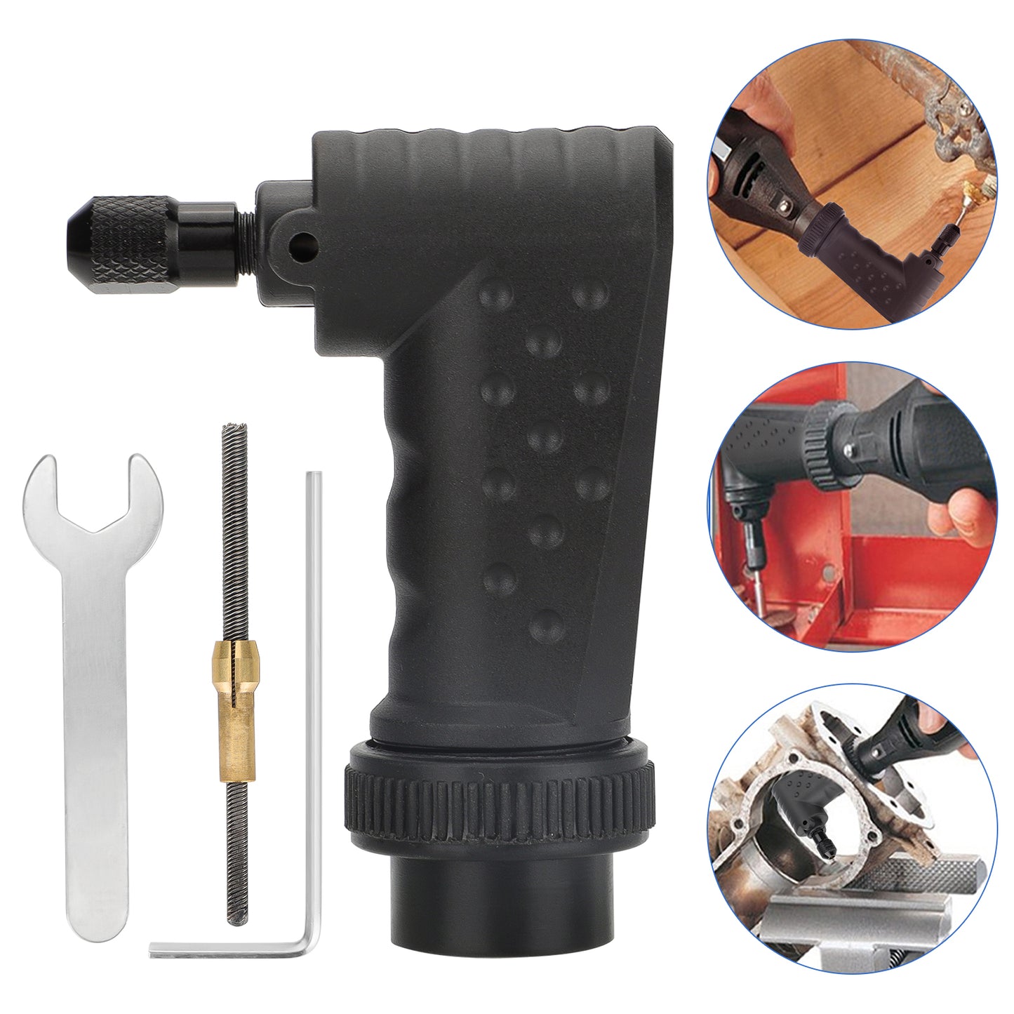 Right Angle Converter Rotary Tool Adapter Attachment for Dremel Electric Grinder - Compatible with 4000, 3000, 8200, 275 Models