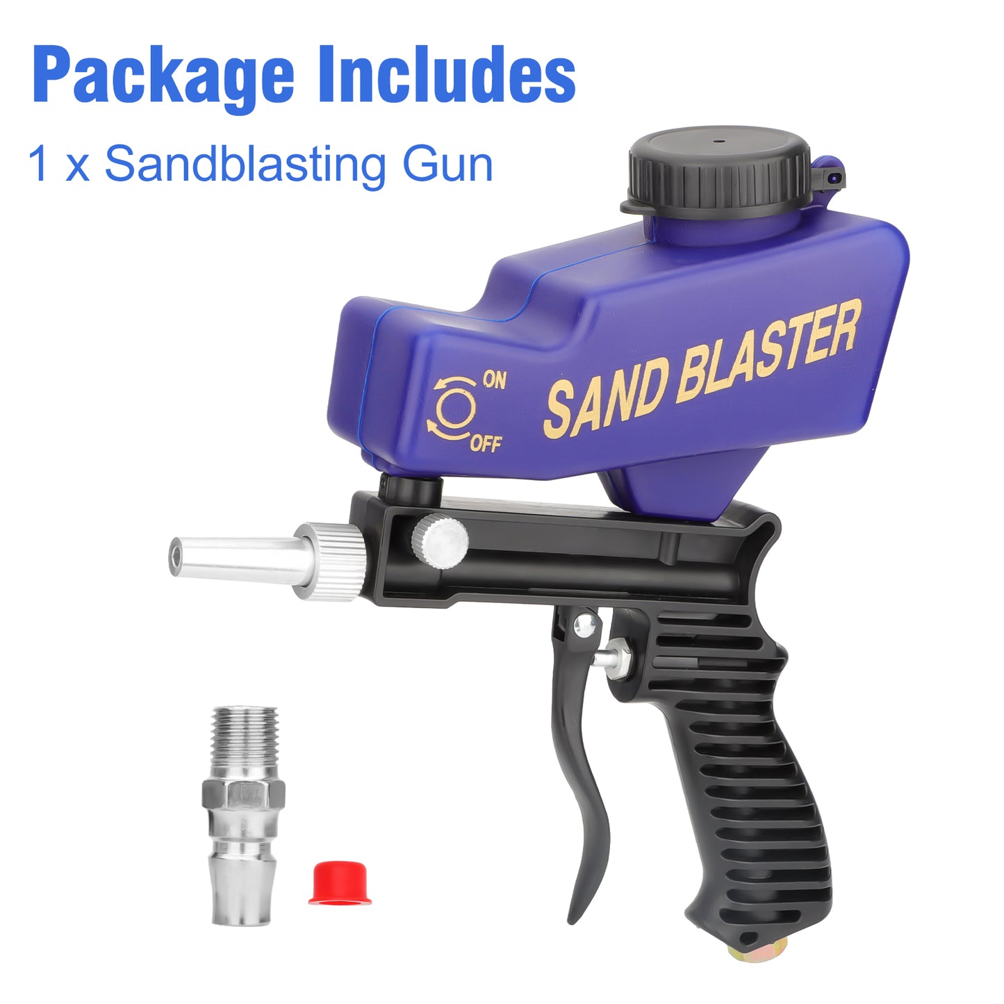 Handheld Sandblasting Gun - Durable Alloy Steel Construction, Versatile Nozzle, Perfect for Rust Removal, Paint Stripping, and Grime Cleaning