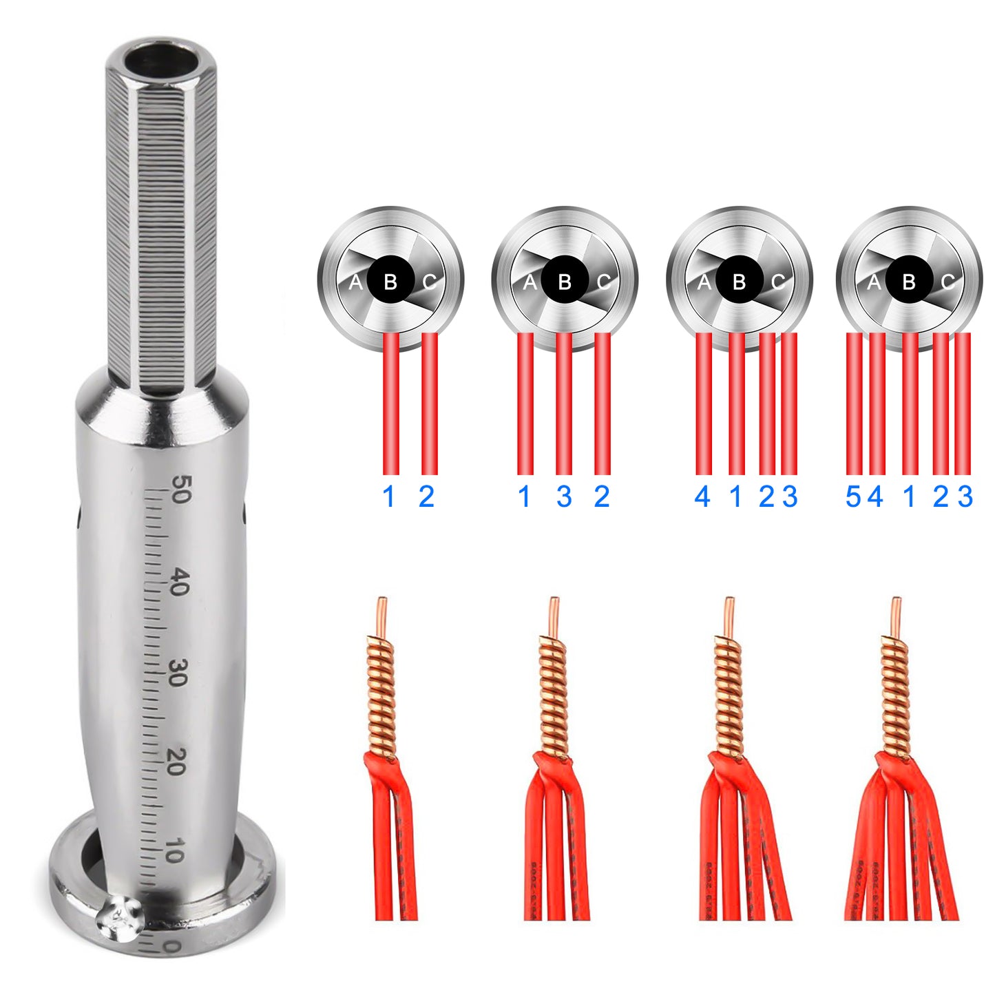 2pcs 2 in 1 Electrical Drill Manual Wire Stripping and Twisting Tool - Premium 45# Precision Steel,Twist 2-5 way wires,Enhance Efficiency for Power Drill Drivers (2.5-4 Square)