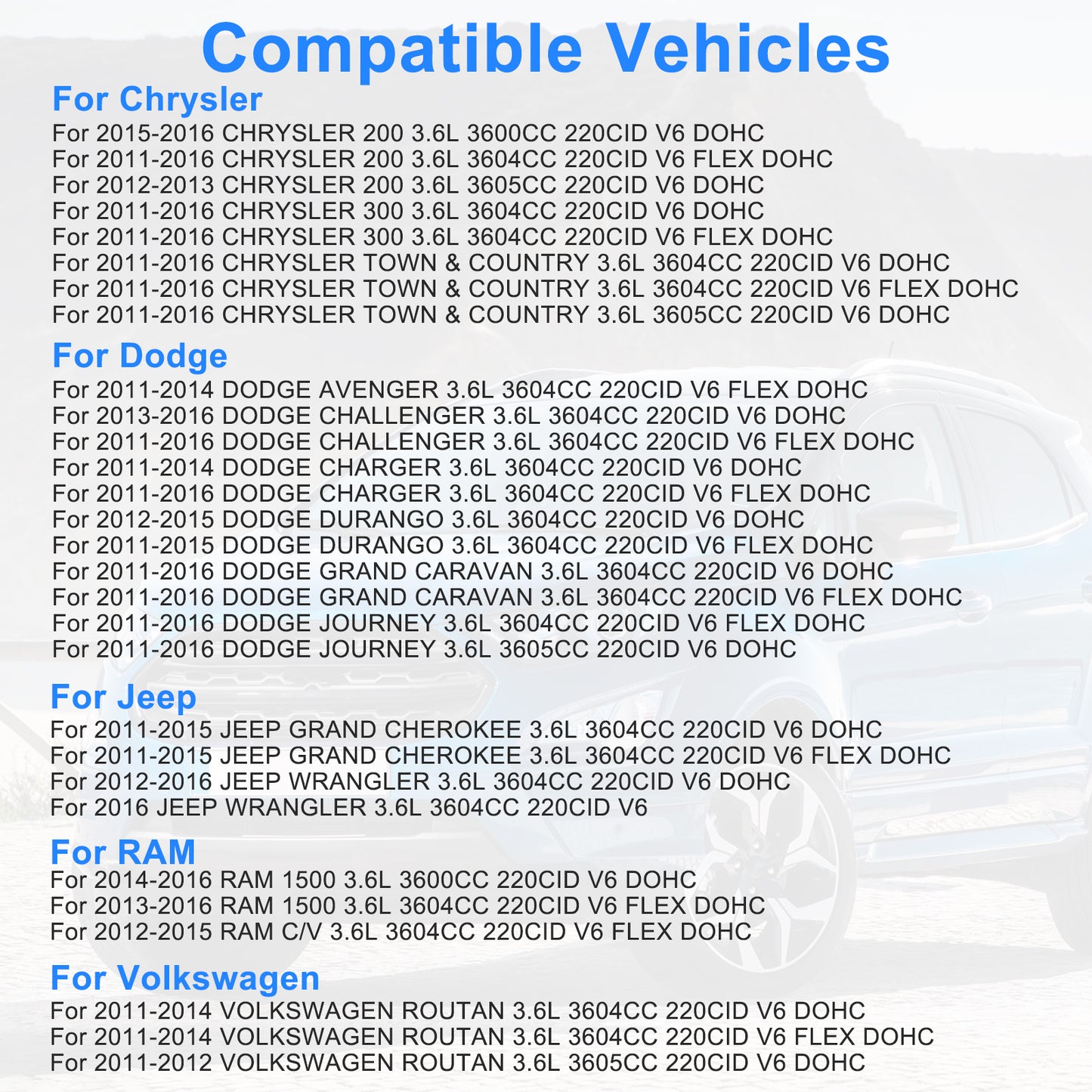VS50805R Valve Cover Gasket Kit - for 11-16 Chrysler, Dodge, Ram, & Volkswagen 3.6L DOHC 24V Engines