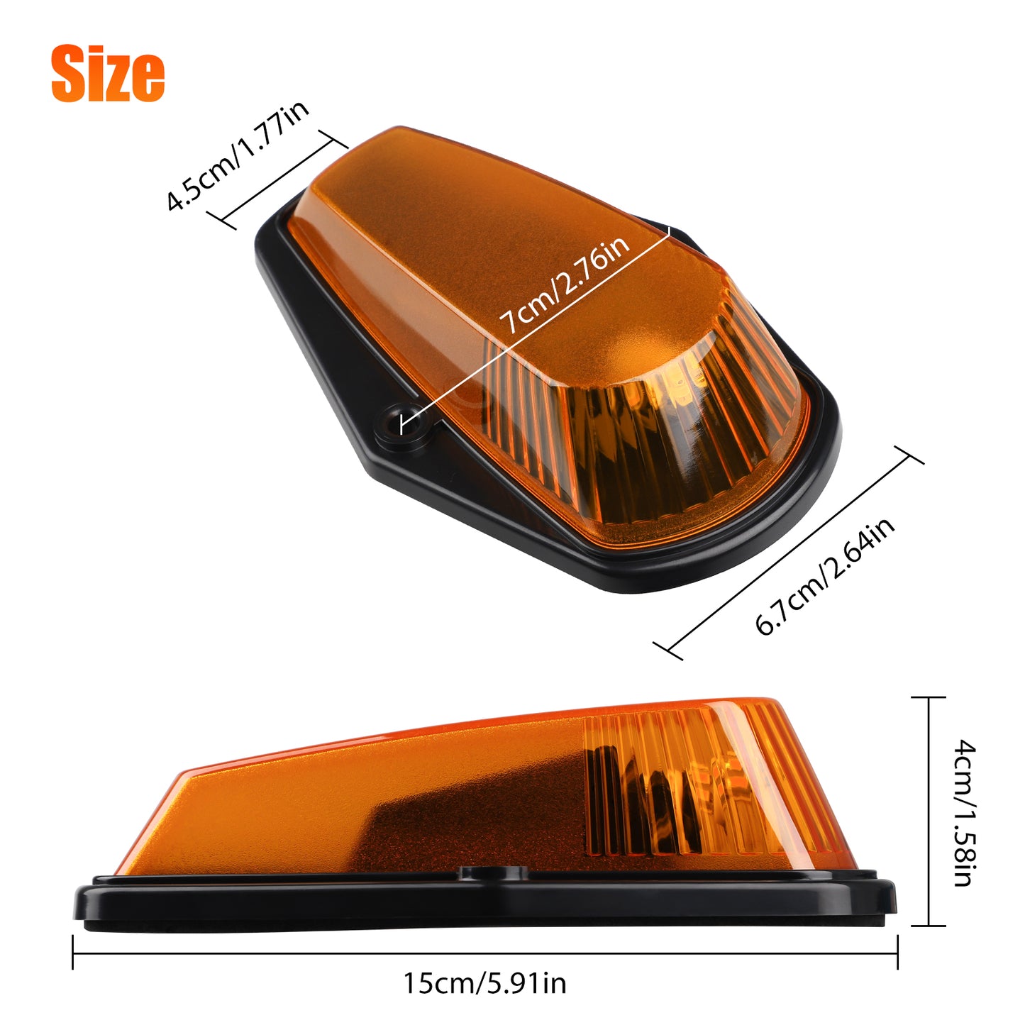 5pcs Amber LED Marker Roof Cab Lights Kit For 1980-1997 Ford F150 F250 F350 - High-Quality Construction, Enhanced Night Vision,Simple Installation