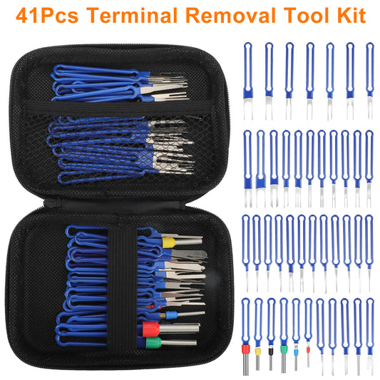 41 Pcs Terminal Removal Tool Kit - Wire Terminal Release Tool is the ideal solution for Automotive and Household Devices repairs (Blue)