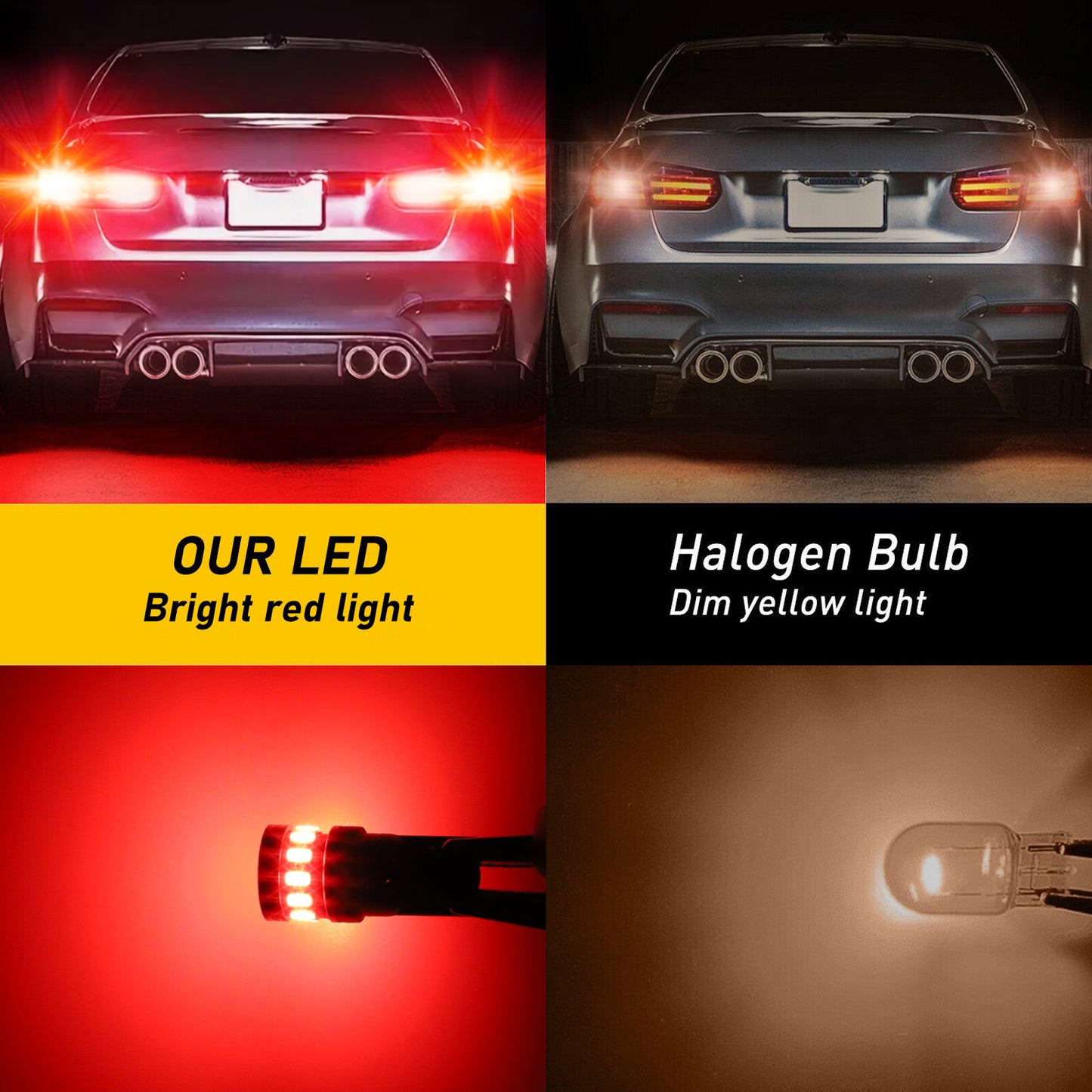 4PCS T10 Red LED Inner Tail Light Bulbs - 800LM,14 LED,360-Degree Shine, Easy Installation - Perfect for License Plate, Tail Lights, Interior Cabin Lights, and More