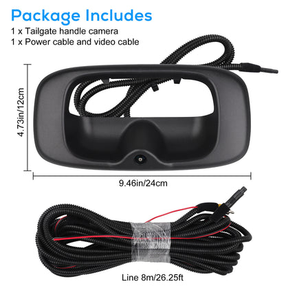 15228539 Rear Tailgate Handle Backup Camera - Car Rear View Back Up Camera，Rear Liftgate Latch Handle with Camera Compatible for Chevrolet Silverado GMC