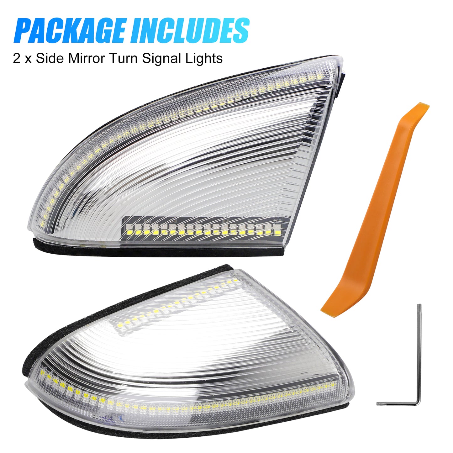 Dual Color LED Side Mirror Marker Signal Lights - Sequential Amber Turn Signals & Running Lights - Compatible with Dodge RAM 1500, 2500, 3500 (2009-2021)