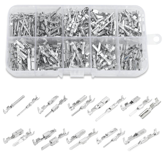 290 Pcs Car Electrical Wire Terminal Kit - Auto Connector 1/1.5/1.8/2.2/2.8/3.5mm Auto Electric Connector Plug Removal Male Female Crimp Automotive Plug Pins