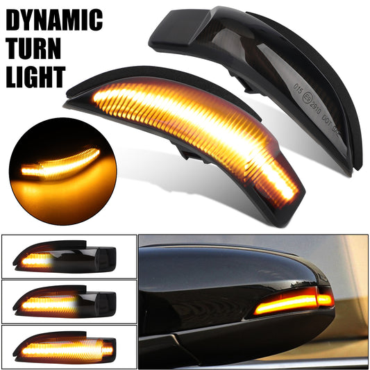 2PCS Dynamic LED Mirror Turn Signal Lights for Toyota & Scion - Amber, Smoked Lens, Direct Replacement, Waterproof IP67, Fits Camry, Corolla, Prius C, Avalon, Vios, Yaris & More