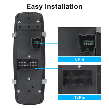 Master Power Window Switch Driver Side Compatible With 2008-2012 Jeep Liberty 2007-2011 Dodge Nitro, 2009-2010 Dodge Journey | 8 13 PINS | 1 AUTO | Replaces# 4602632AG, 4602632AH In | Whizz Power Window - Foto 6