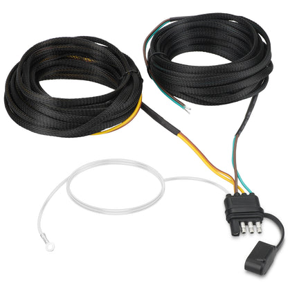 22ft 4 Pin 5 Wire Trailer Wiring Harness - Features color-coded wiring for easy connection of taillights,brake lights,and turn signals,Compatible with RVs, Boats, ATVs, and Utility Trailers