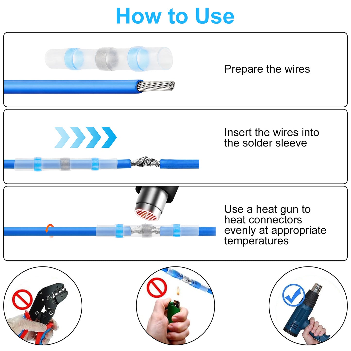 400PCS Solder Seal Wire Connectors - Heat-shrink Tubing Terminals Insulated Waterproof Solder Sleeve Tube Electrical Wire Butt Connectors with box