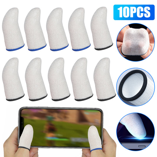 10 Packs Finger Sleeves for Mobile Phone, Tablet Gaming-Anti-sweat Breathable Seamless Touchscreen Gloves/ Wrap, Gamer Thumb Protector/for Phone Games