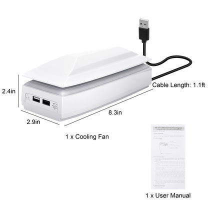 RGB Cooling Fan System with Dust Cover for PS5 Slim - 3 Adjustable Speeds, Dual Fans, 6 Lighting Modes, and 2 USB Ports (White)