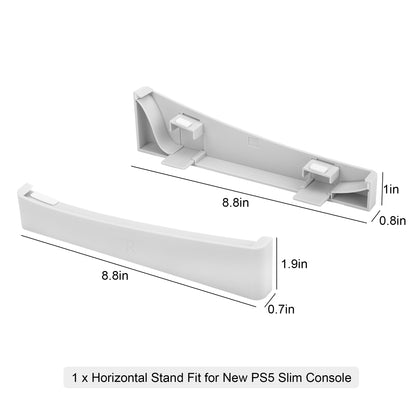 For PS5 Slim Ultra-Stable Horizontal Stand - Compatible with Disc & Digital Editions, White ABS Anti-Slip Base with Superior Heat Dissipation (White)
