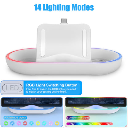 Charging Dock Station for Playstation Portal - 14 RGB Light Modes,Safe Charging with Overcharge Protection, Handheld Stand Holder for Playstation Portal