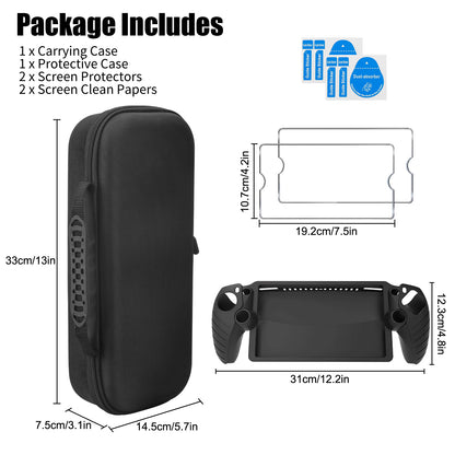 4 in 1 Accessories Set Compatible with PlayStation Portal - Carrying Case and Silicone Protective Cover with 2Pcs Screen Protector, Ps Portal Accessories