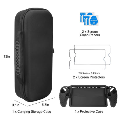 4 in 1 Accessories Set Compatible with PlayStation Portal - Carrying Case and Silicone Protective Cover with 2Pcs Screen Protector, Ps Portal Accessories