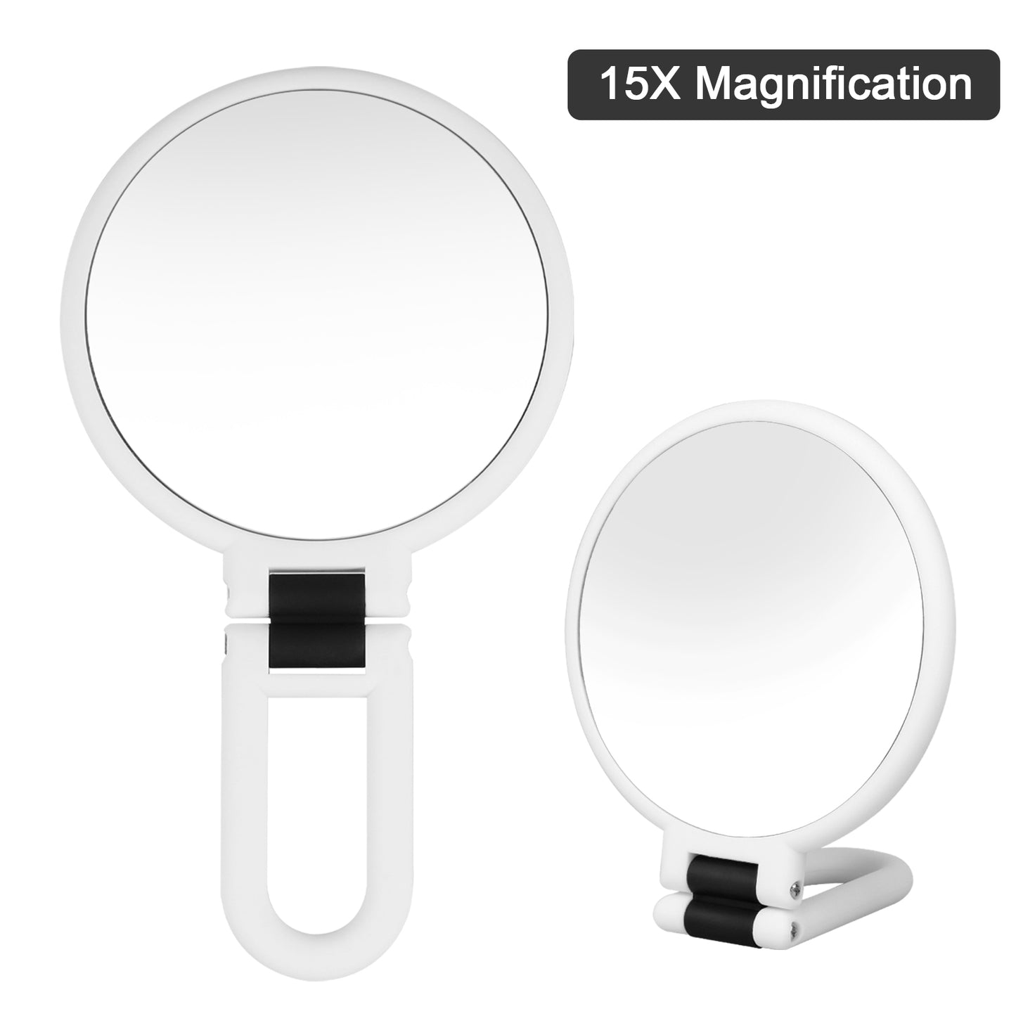 15X Magnifying Handheld Mirror - Portable Travel Folding Hand Held Mirror,Vanity Mirror Double Sided Makeup Mirror for Girl Women