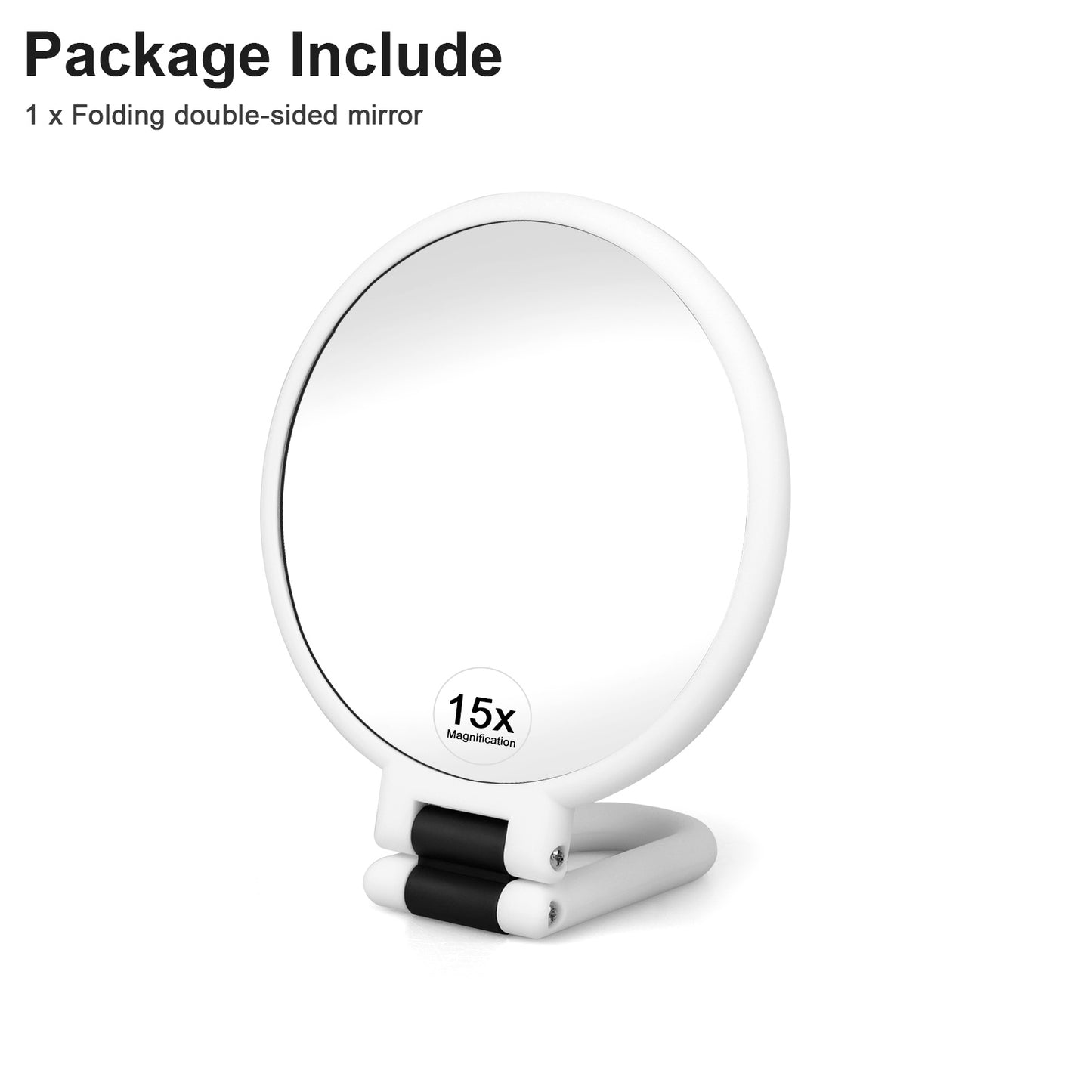 15X Magnifying Handheld Mirror - Portable Travel Folding Hand Held Mirror,Vanity Mirror Double Sided Makeup Mirror for Girl Women