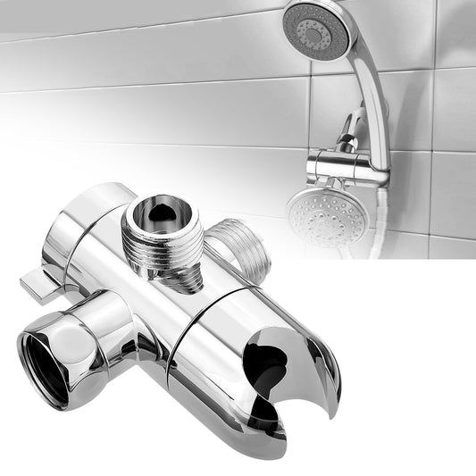 3-Way Shower Arm Diverter - with Handshower Mount and Bracket for Bathroom Hand Shower