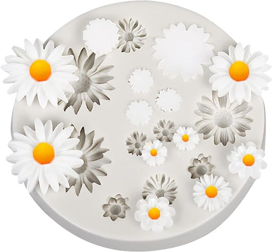 Daisy Wild Chrysanthemum Silicone Resin Mold - Flower Shape DIY Craft Jewelry Making Mini Clay Molds,Fondant Cake Decorating Tools Resin Mold