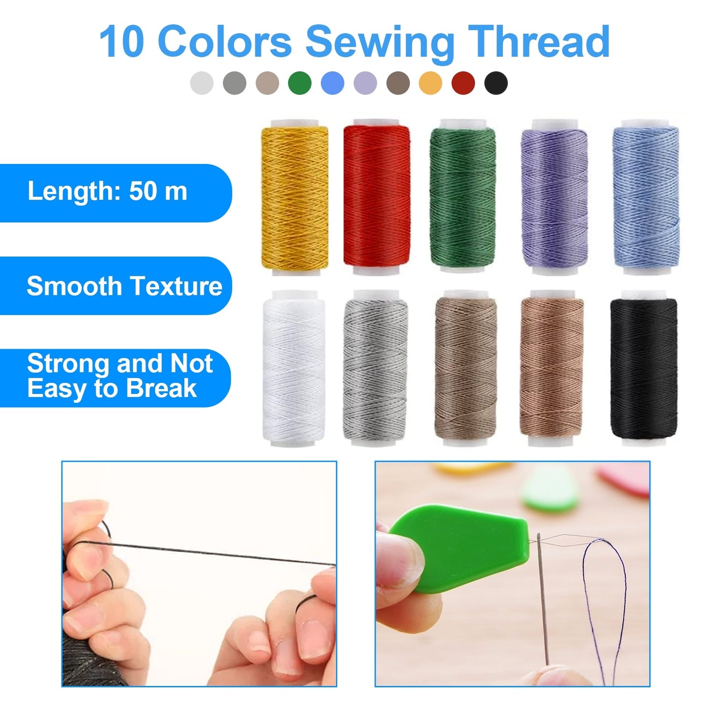 58 Pcs Leather Sewing Kit – Heavy Duty Hand Sewing, Upholstery Repair with Waxed Thread & Needles