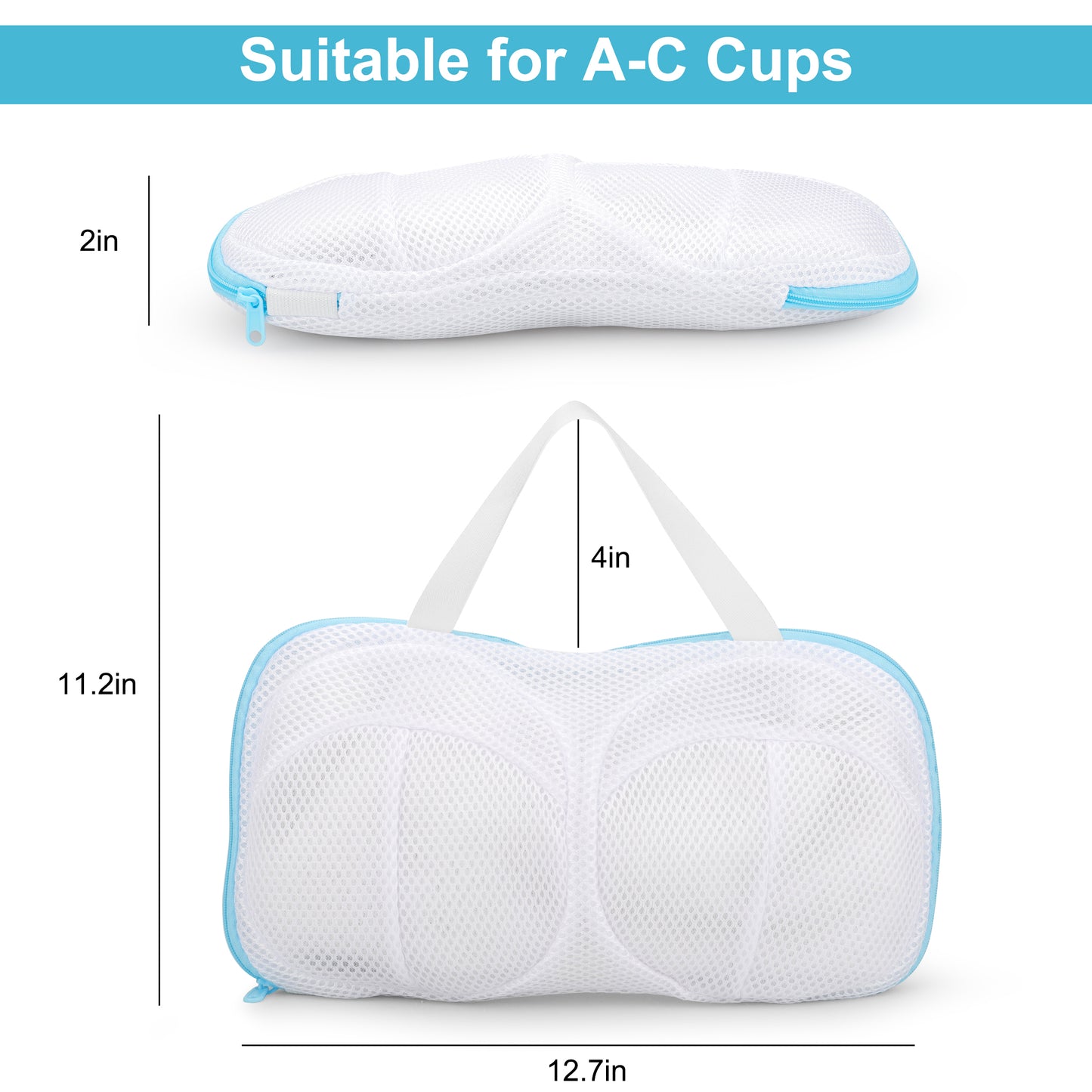 4Pcs Bra Washing Machine Bag – Protect and Extend the Life of Your Bras with Anti-Rust Zipper and Honeycomb Mesh (Gray and Blue)