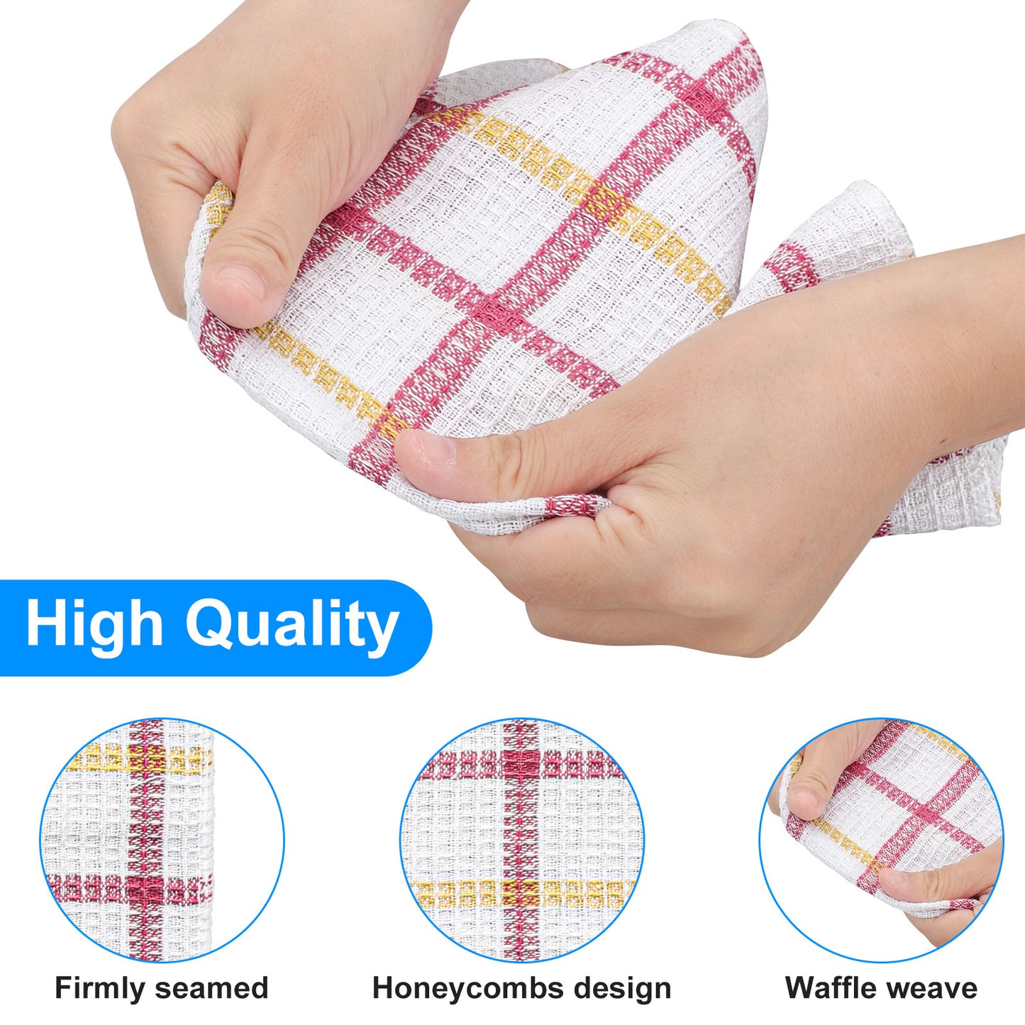 12 Pcs Cotton Dishcloths - Ultra Soft, Fast Drying, and Absorbent Kitchen Dish Towels, 13"x13"