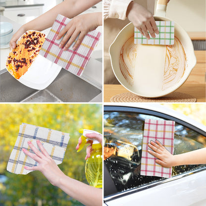 12 Pcs Cotton Dishcloths - Ultra Soft, Fast Drying, and Absorbent Kitchen Dish Towels, 13"x13"