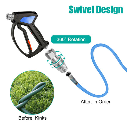 4 Pcs Pressure Washer Swivel Adapter Set, Stainless Steel M22 14mm to 3/8 Inch Quick Connect, 5000 PSI
