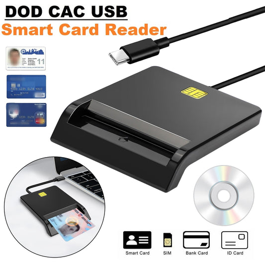 CAC USB C Common Card Reader - DOD Military Secure Access for Digital Banking and Identification on Windows, Mac OS, and Linux