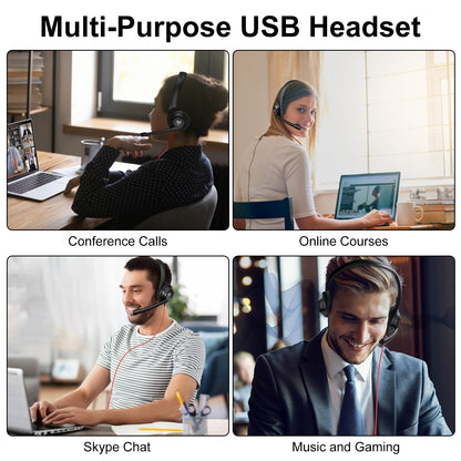 USB C/3.5mm Jack Wired On-Ear Headset - with Detachable Noise Canceling Microphone and Inline Controls Universal Connectivity for PC, Mac, Smart Devices