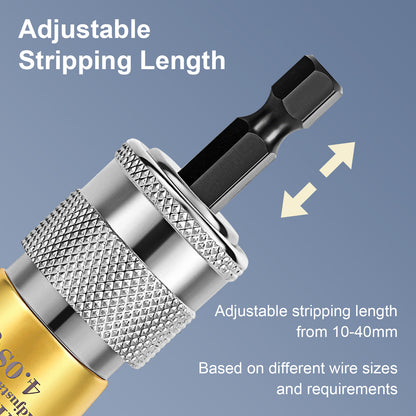 3Pcs Wire Stripper Cable Tool - Durable Aluminum Alloy Construction,Adjustable Stripping Length 10~40mm,for 2.5 - 4 - 6 square meters