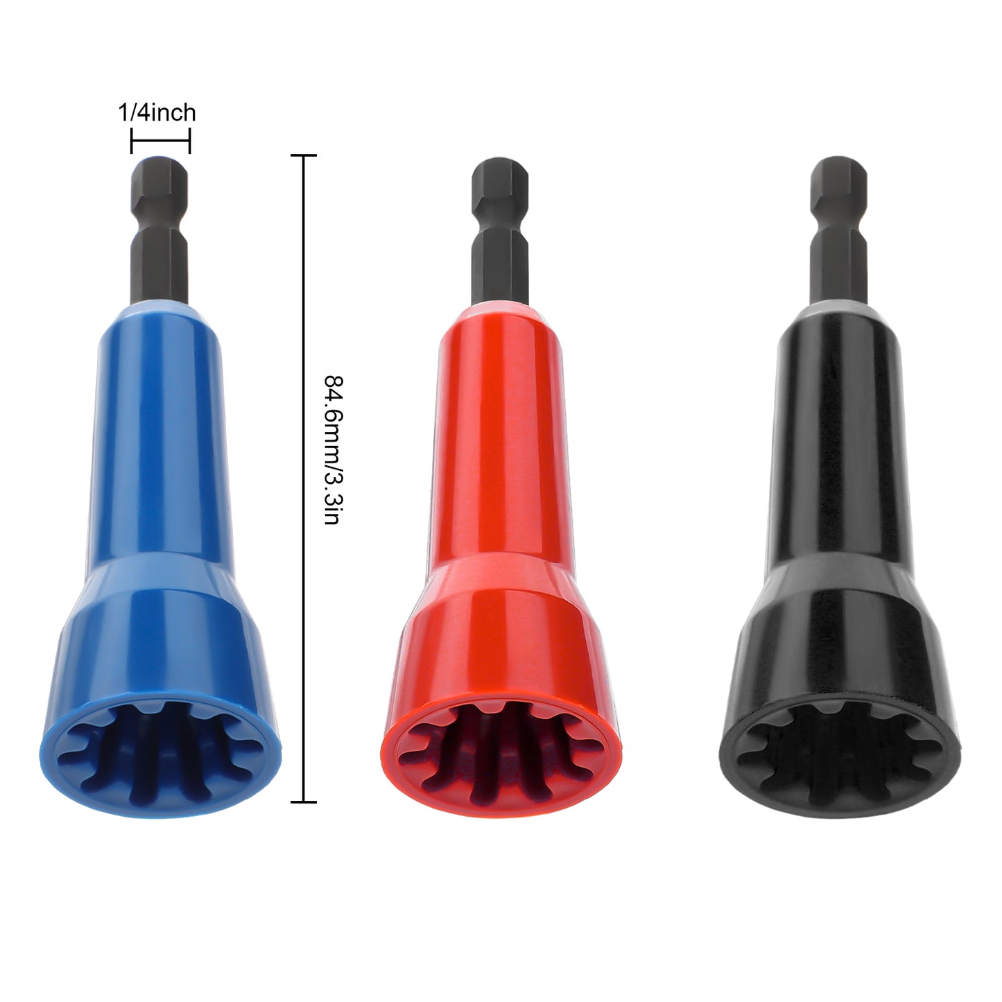 3PCS Wire Nut Twister - Wire Twisting Spinner, Wire Twisting Tools with 1/4" Chuck (Red+Black+Blue)