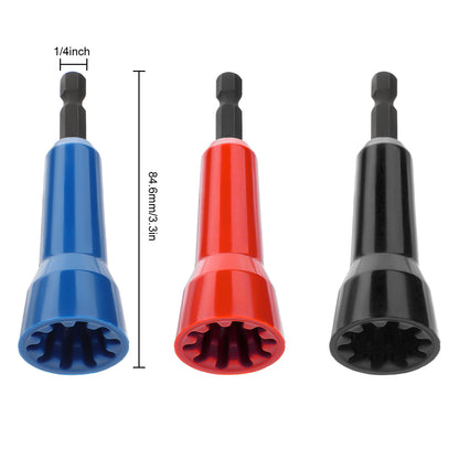 3PCS Wire Nut Twister - Wire Twisting Spinner, Wire Twisting Tools with 1/4" Chuck (Red+Black+Blue)