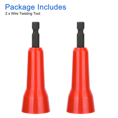 2Pcs Wire Nut Twister Set -  Constructed from high-quality nylon plastic ,1/4 inch Chuck Compatible with Most Drills(Red)