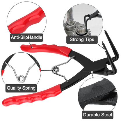 90 Degree Bent Long Nose Pliers - Internal Snap Ring Pliers Remover Retaining Circlip Pliers,Circlip Pliers,Long Nose Multi‑Function Tool
