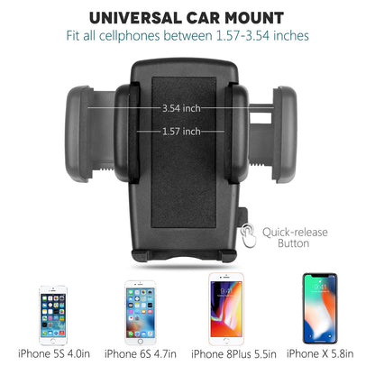 Car Cigarette Lighter Socket Extension Adapter Dual USB Charging Phone Holder