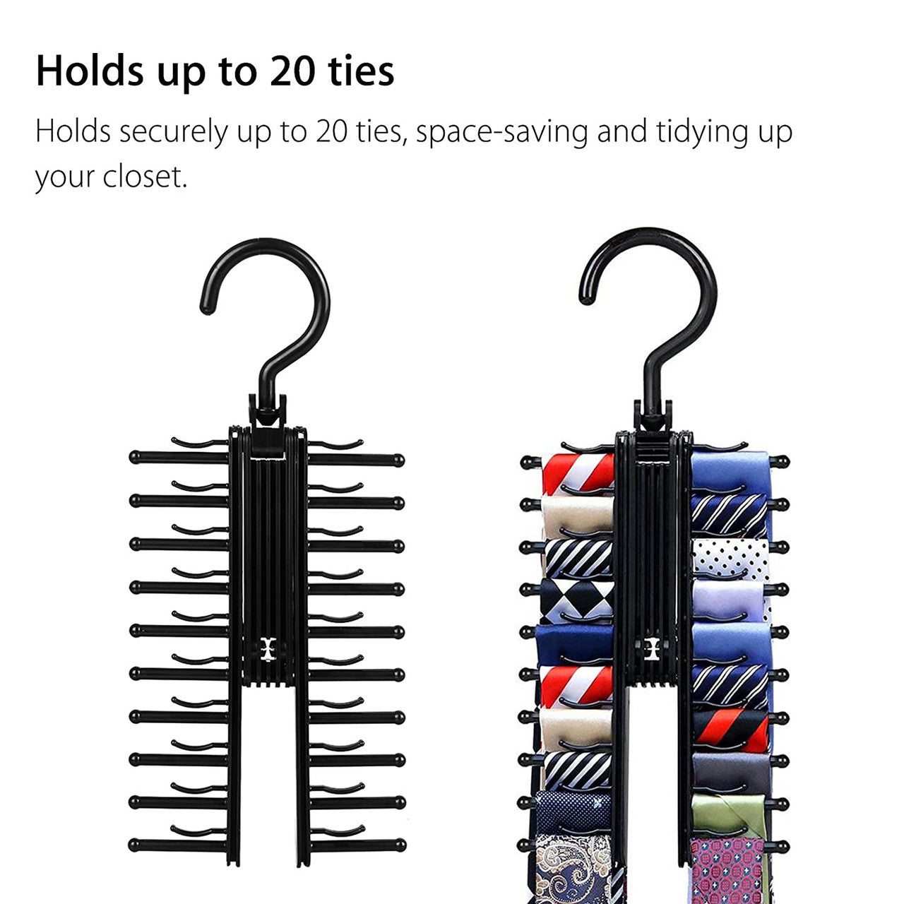 Adjustable Cross X Tie Rack Hanger Non-Slip Belt Compact Closet Holder Organizer