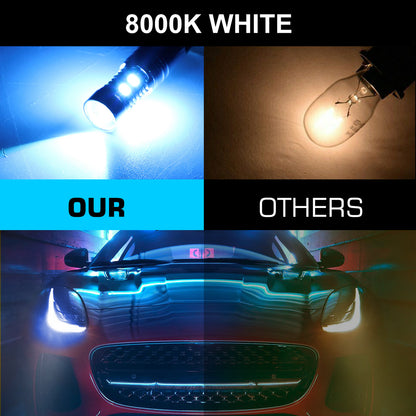 2x H1 Blue LED Headlight Bulb 8000K 1200LM Super Bright H1 Car Light Bulb Replacement for Headlight / Fog Light / Daytime Running Light, Plug & Play