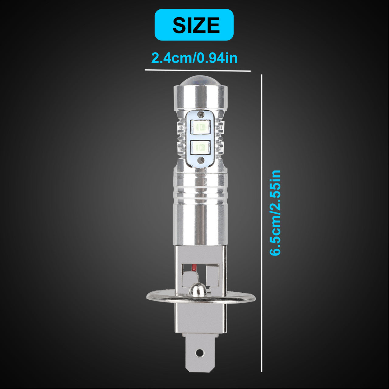 2x H1 Blue LED Headlight Bulb 8000K 1200LM Super Bright H1 Car Light Bulb Replacement for Headlight / Fog Light / Daytime Running Light, Plug & Play
