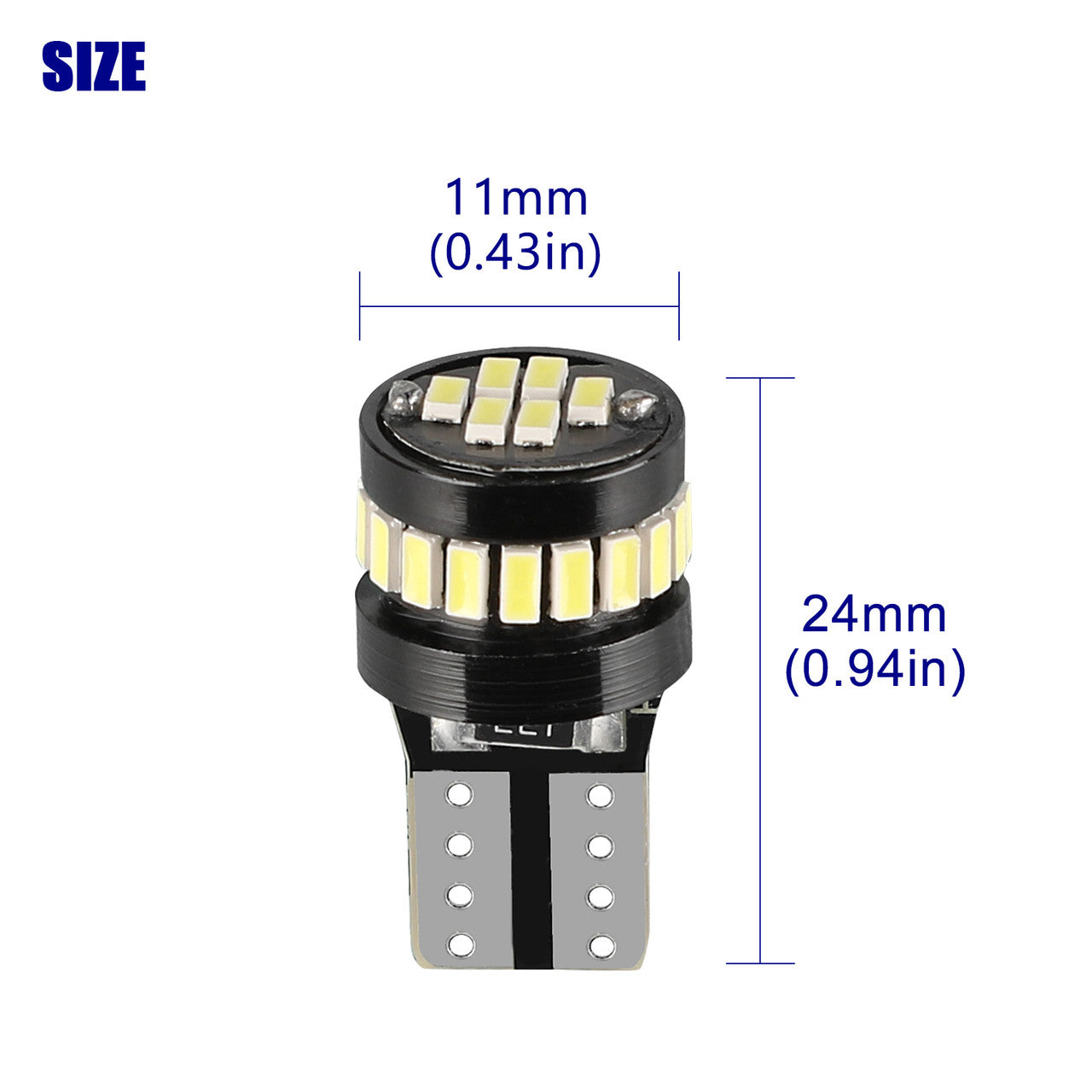 T10 Interior License Plate Light for Car Truck Van, 3014 24-SMD High Brightness T10 W5W 2825194 168 158 LED Side Indicator License Plate Compartment Door Interior Lights, 10 PCS